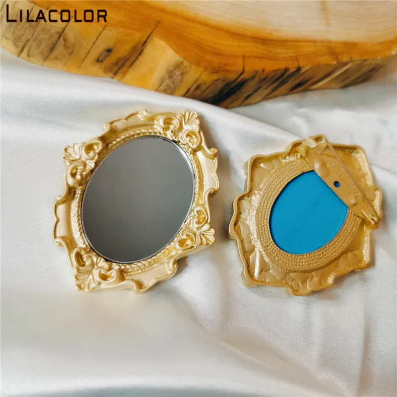 Женская металлическая Резьбовая рама Lilacolor Винтажная брошь в форме зеркала с