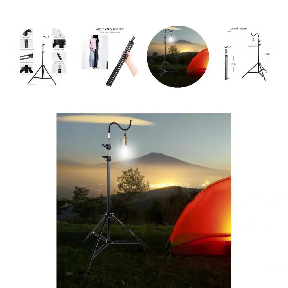 Camp Lamp Tripod Stand Thickened Practical Polished Strong Load Bearing Camping Light Rack | Спорт и развлечения