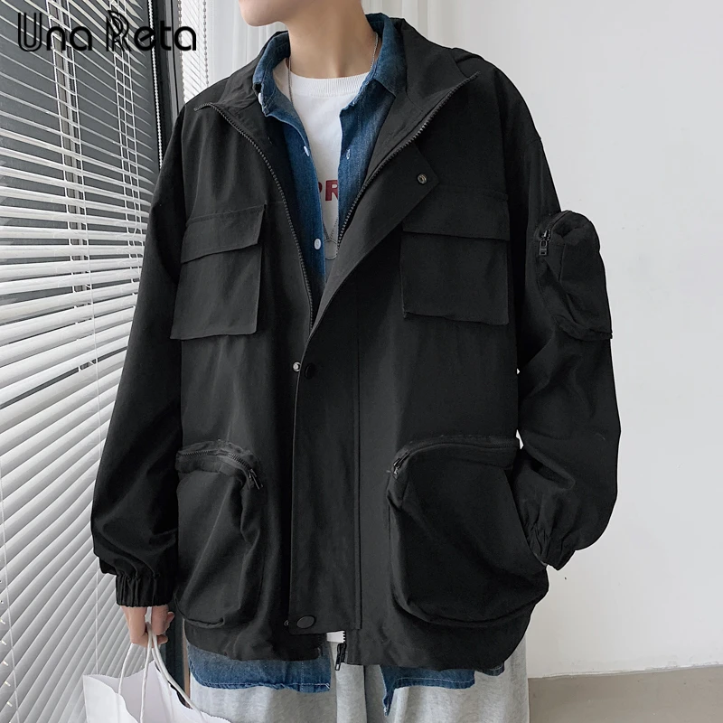 

Jacket Coat Men 2022 New Men's clothing Harajuku Jacket Men Hip hop Multiple pockets Couple Hooded Jackets Man Streetwear
