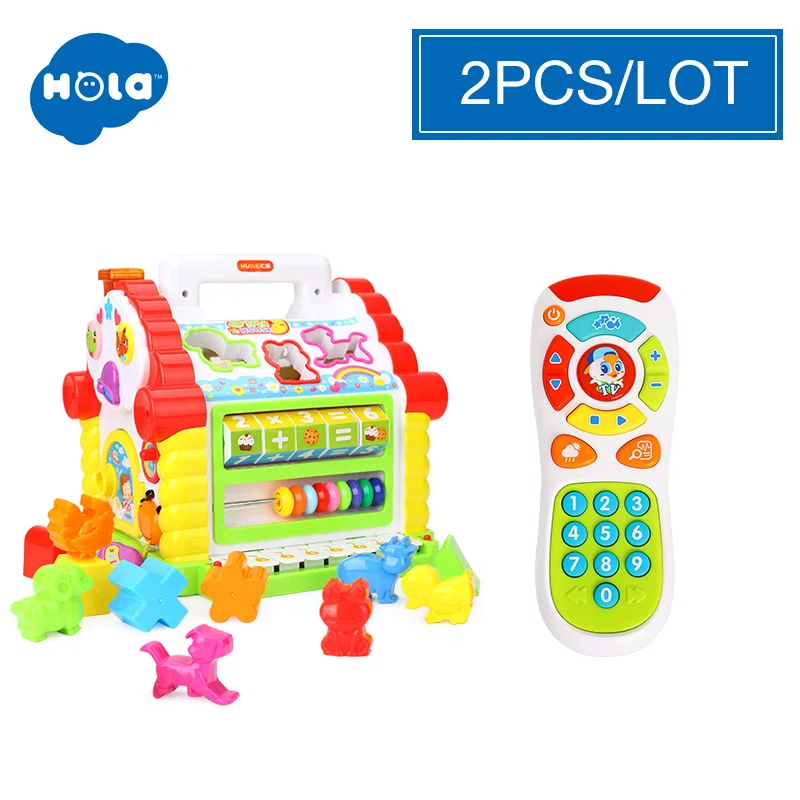 WITHOUT BOX HOLA 739, Многофункциональные Музыкальные игрушки, детский Забавный домик, музыкальные электронные геометрические блоки, сортировка, Обучающие Развивающие игрушки, подарки - Цвет: WITHOUT BOX