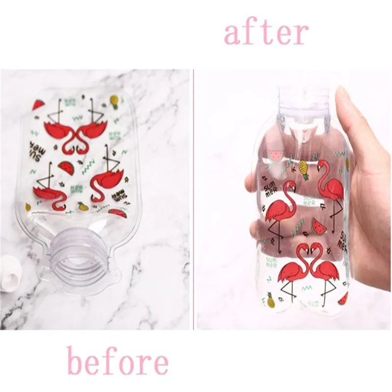 1 шт. прозрачные бутылки для горячей воды с героями мультфильмов простая зимняя