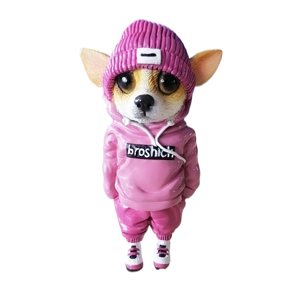 

Стоящая кукла-собака, кукла ручной работы, статуэтка из смолы, искусственная игрушка, украшение для дома, рождественские подарки, глиняная к...