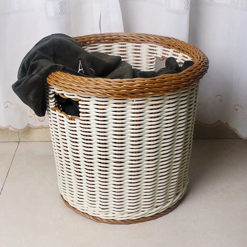 

Plastic Dirty Clothes Storage Basket Towel Laundry Large Portable Reusable Storage Bag Woven Rangements Household Items DG50K