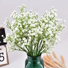 Искусственные цветы из полиуретана, белая ветка, высокое качество, искусственные цветы для младенцев, длинный букет, украшение для дома и свадьбы