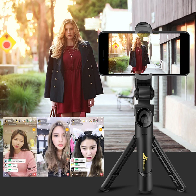 KINDLOV Selfie Stick Bluetooth Tripod Universal Horizontal And Vertical LED Mobile Phone Bracket Photograph | Электроника