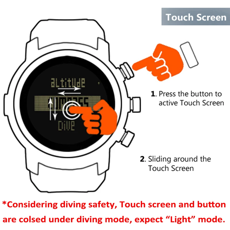 Мужские часы для ныряльщика водонепроницаемые 100 м умные цифровые спортивные