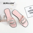 Женские летние пляжные туфли 2020, модные шлепанцы Стразы для девочек, легкие лаконичные дамские Тапочки