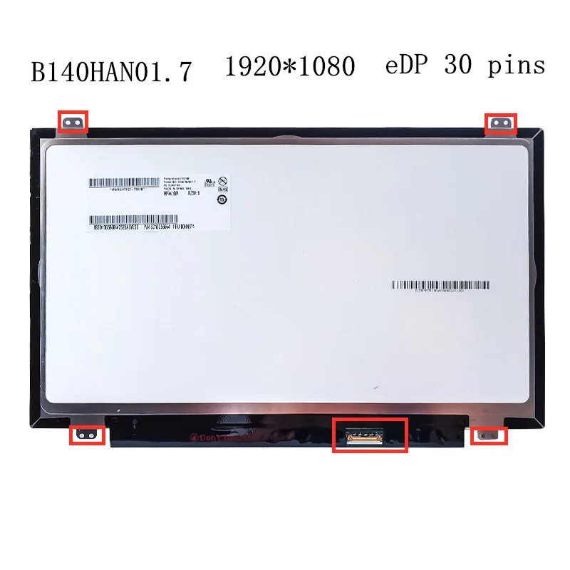 

B140HAN01.7 For Lenovo ThinkPad X1 Carbon LP140WF6-SPH1 SPH2 for lenovo T460 T460S T460P ips 72% NTSC Display Panel replacement