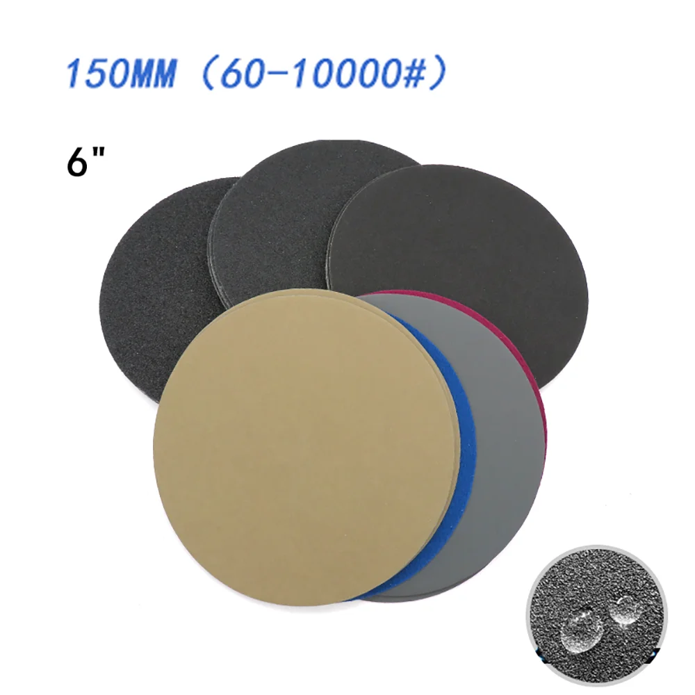 

10/20/50pcs 6" 150mm Sanding Discs Hook Loop Sandpaper Sander Pads Wet and Dry 60-10000 Grit Waterproof Abrasive Paper Assorted