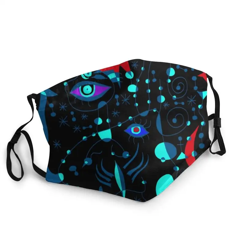 

Joan Miro Face Mask Men Anti Haze Dust 3D Comic Pattern Mask Protection Respirator Non-Disposable Mouth Muffle
