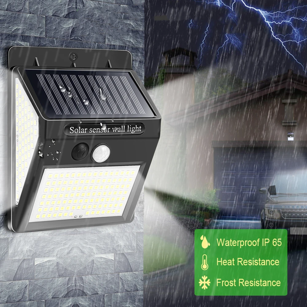 

144 100 LED Solar Light Outdoor Solar Lamp with Motion Sensor Light SunLight LED Spotlight for Garden Decoration