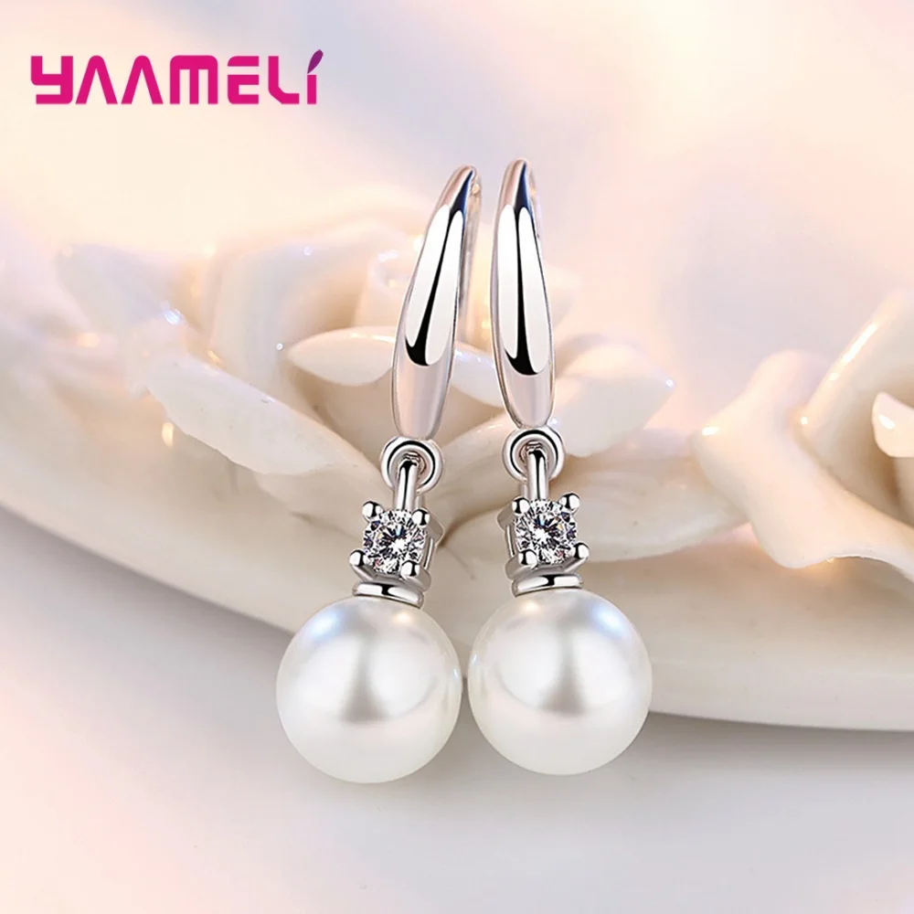 Серьги с подвеской в виде жемчуга Женские Романтические большие круглые серьги