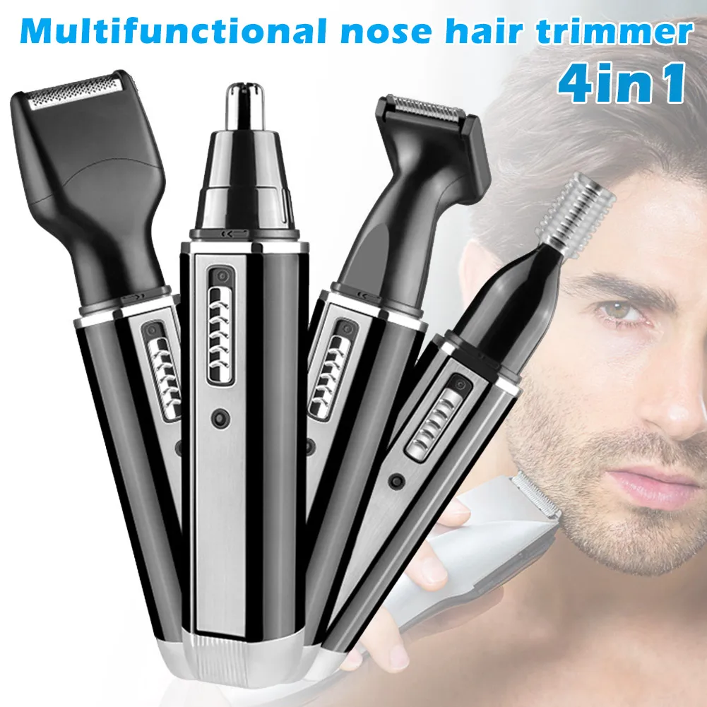 

4 In 1 Nose Hair Trimmer Waterproof Stainless Steel Trimmer for Men Women MH88