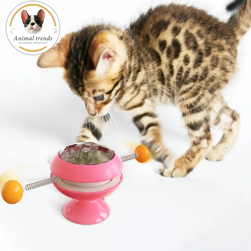 

New Pet Turntable Cat Toys Tease Cat Stick Cat Fight Cat Mint Ball Pet Products Cat Interactive Interesting Catnip Sucker Toy