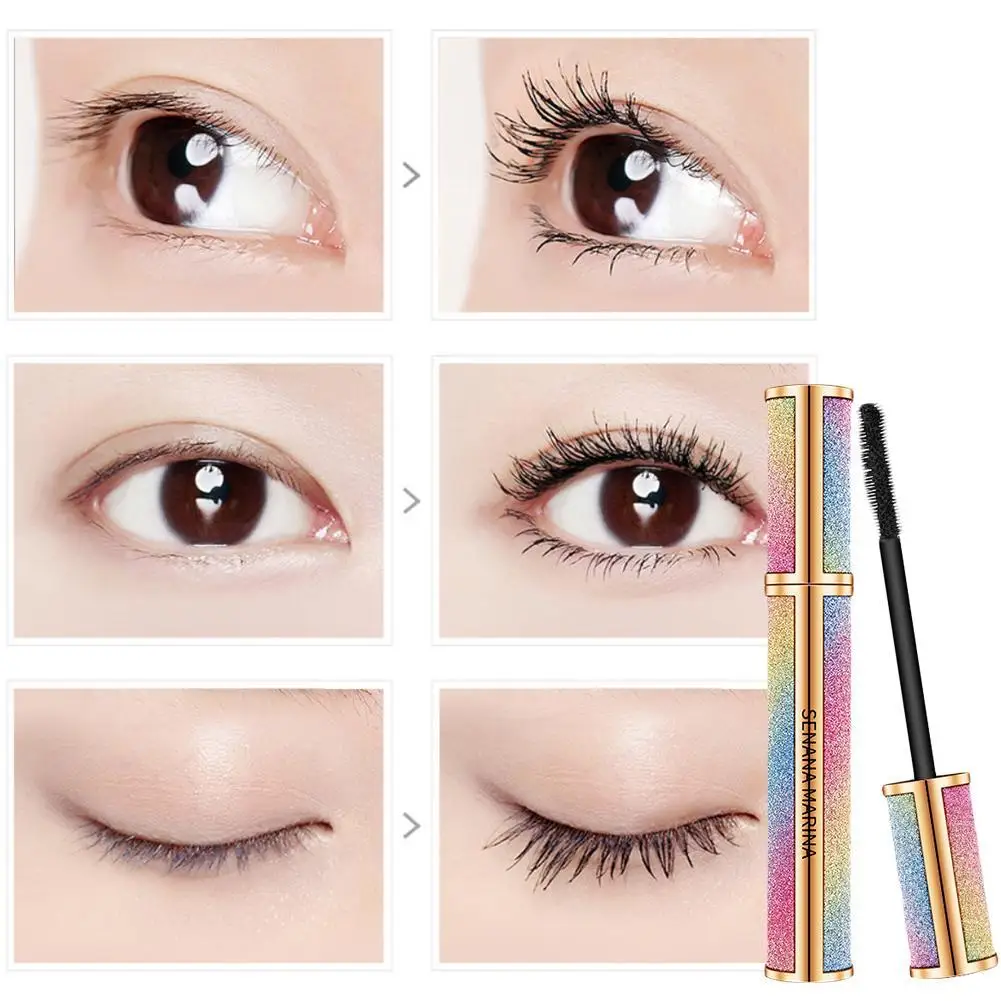 4D шелковое волокно ресницы густые удлиняющие Тушь Длинные черные для