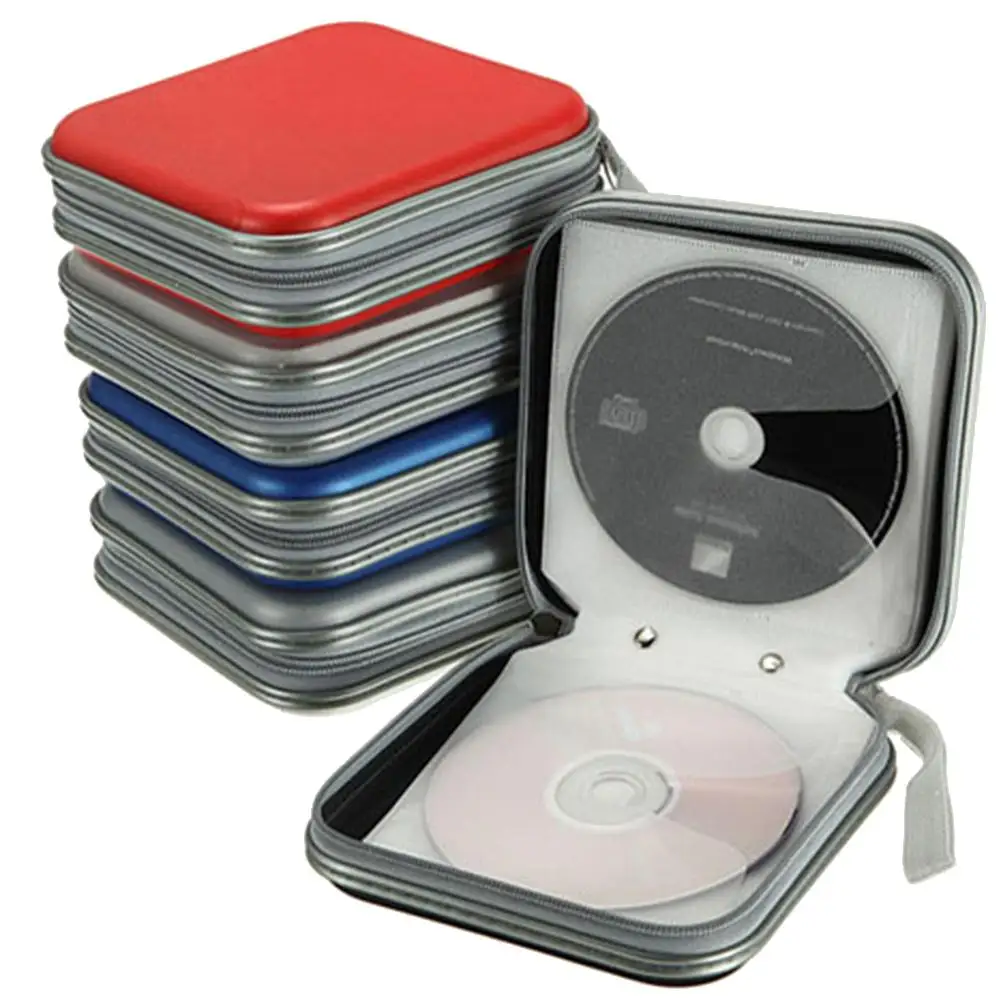 New Portable CD Case 40pcs Disc DVD Bag Wallet Storage Organizer Boxes Holder Sleeve Hard Album Box with Zipper | Электроника