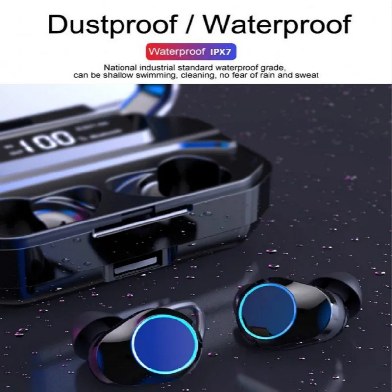 G02 TWS 5 0 Bluetooth 9D стерео наушники беспроводной IPX7 водонепроницаемый наушник 3300 мАч