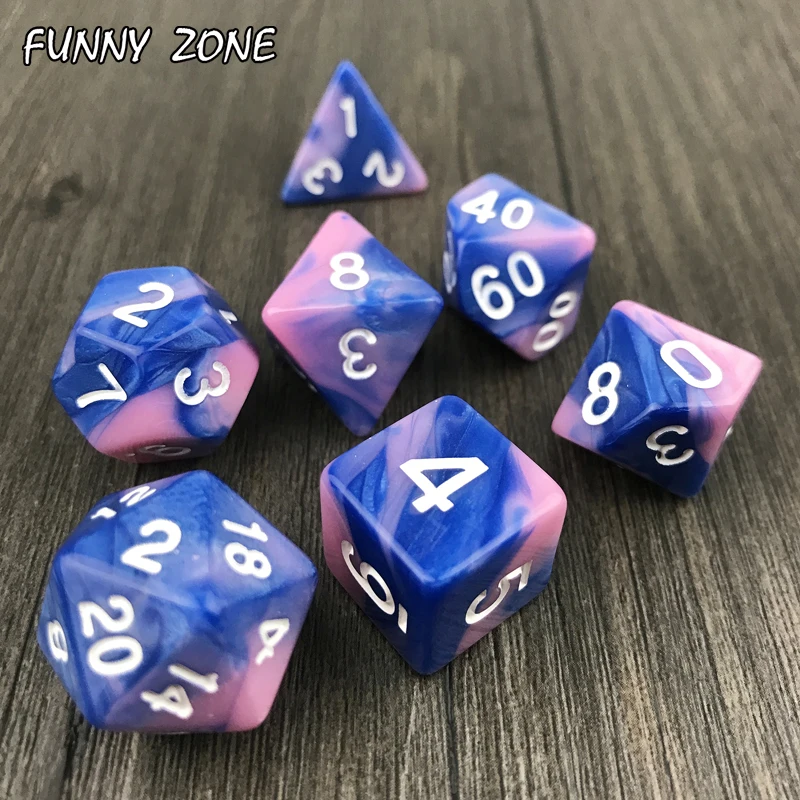 20 видов цветов Набор из 7 шт смешанных Игральный костей покер DnD многогранные