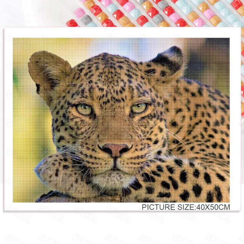 

Diy Diamond Painting Modern Wild Protected Animals Leopard Cheetah Personality Unique Mural Living Room Bedroom Painting