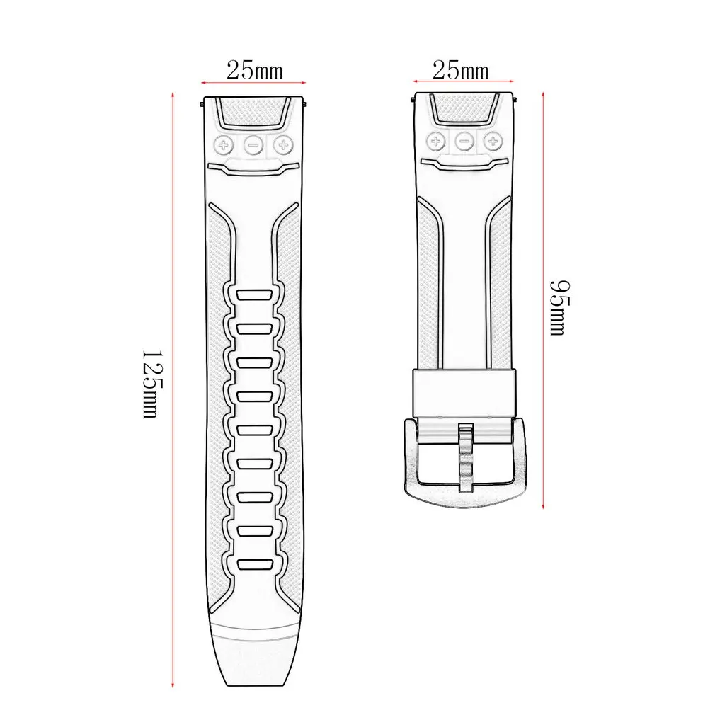 Спортивный ремешок для часов с пряжкой силиконовая лента ЭКГ сменный 22 мм