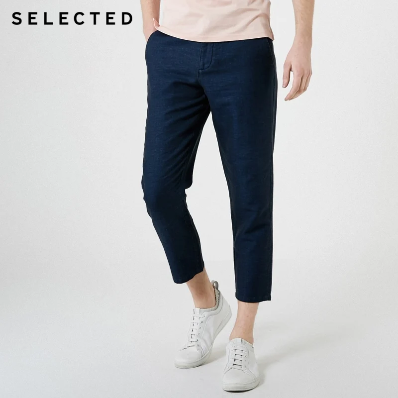 

SELECTED Men's Autumn & Winter Linen Tapered Crop Pants S|419214539