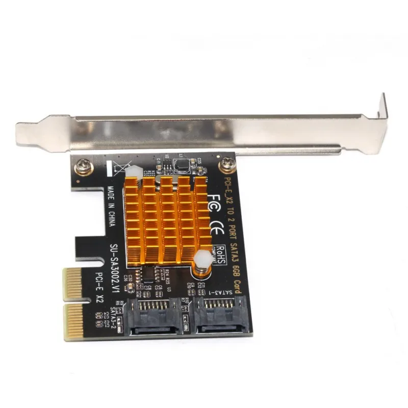 2 порта PCI E для SATA 3 0 Плата расширения стабильная высокая скорость 6 Гбит/с адаптер