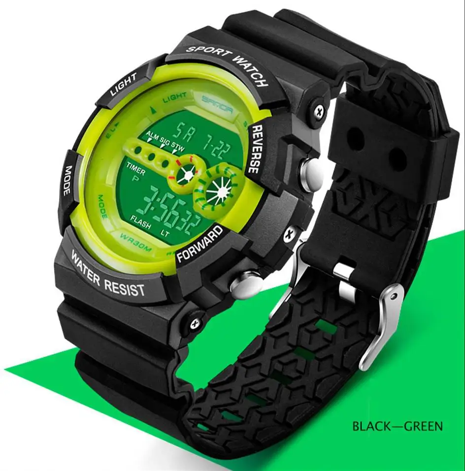 Часы наручные SANDA Мужские Цифровые стильные ударопрочные армейские