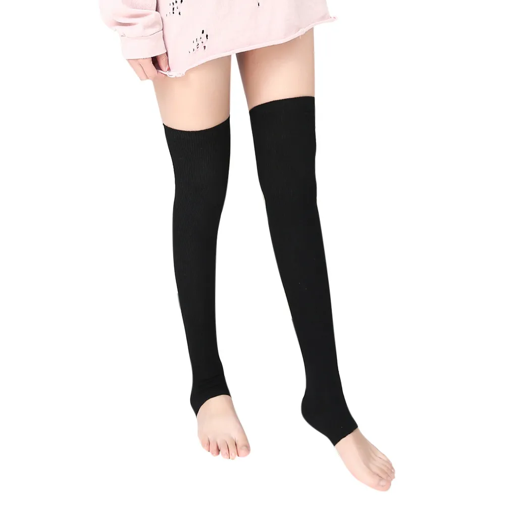 Женские вязаные длинные носки выше колена высокие облегающие чулки новые модные - Фото №1