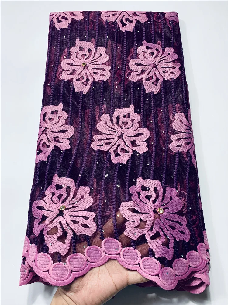 Новейшая французская кружевная ткань высокого качества синяя оранжевая