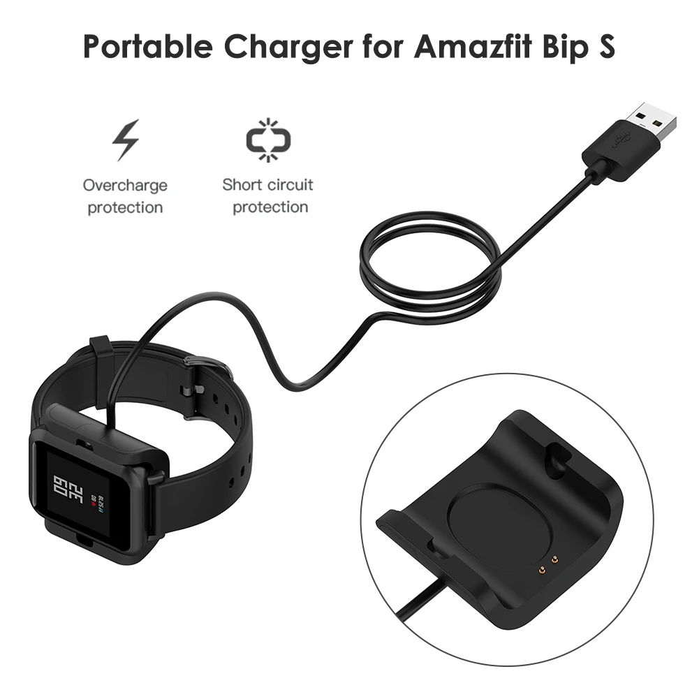 

1m Charging Dock Station USB Charging Cradle for Amazfit Bip S A1805 A1916 Smartwatch Fast Charging Cable