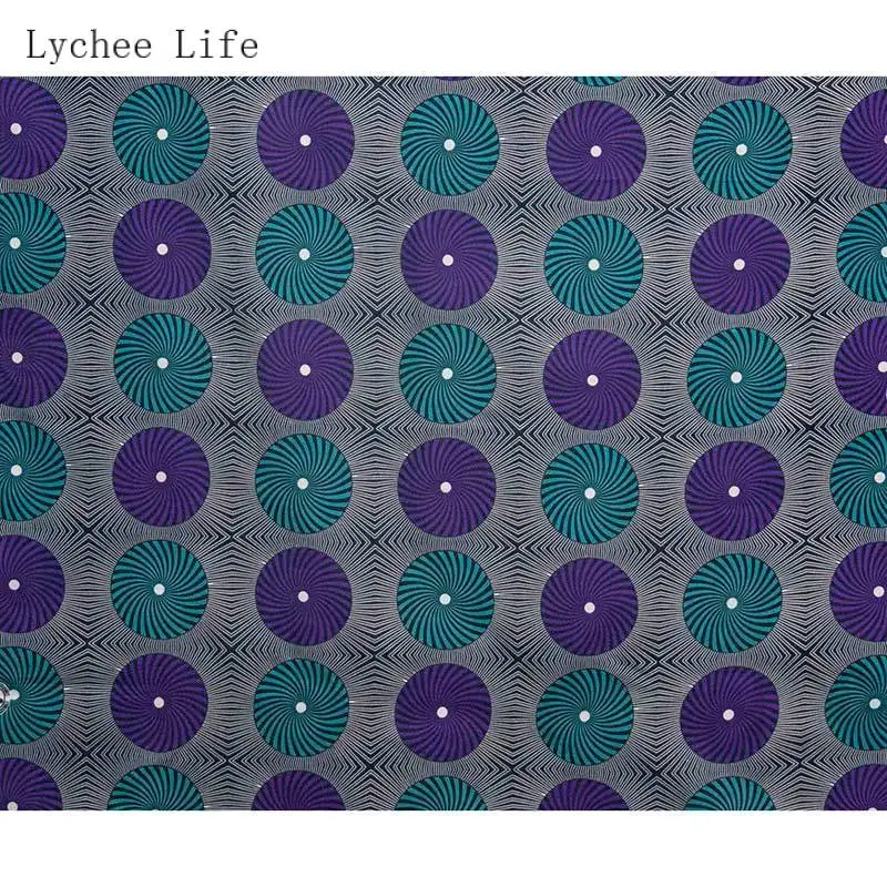 Lychee Life 1 ярд африканская Анкара принты полиэфирная ткань высокое качество