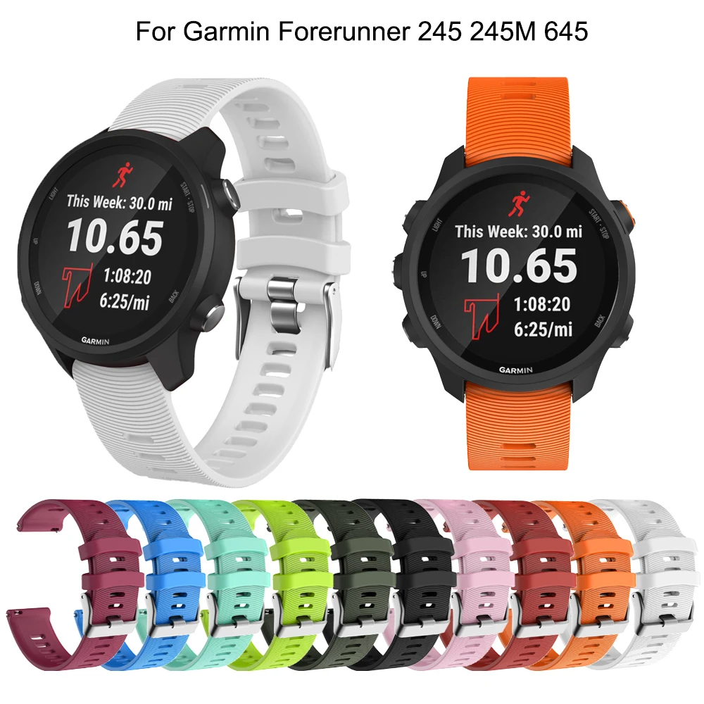 Браслет силиконовый для смарт часов Garmin Forerunner 245M/645/Vivoactive3/Vivomove
