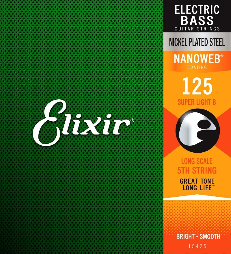 Elixir бас гитара струна на заказ 5th& 6th струны одиночные ультра-тонкие Nanoweb покрытие длинная шкала, 1 одиночная струна - Цвет: 15425 0.125