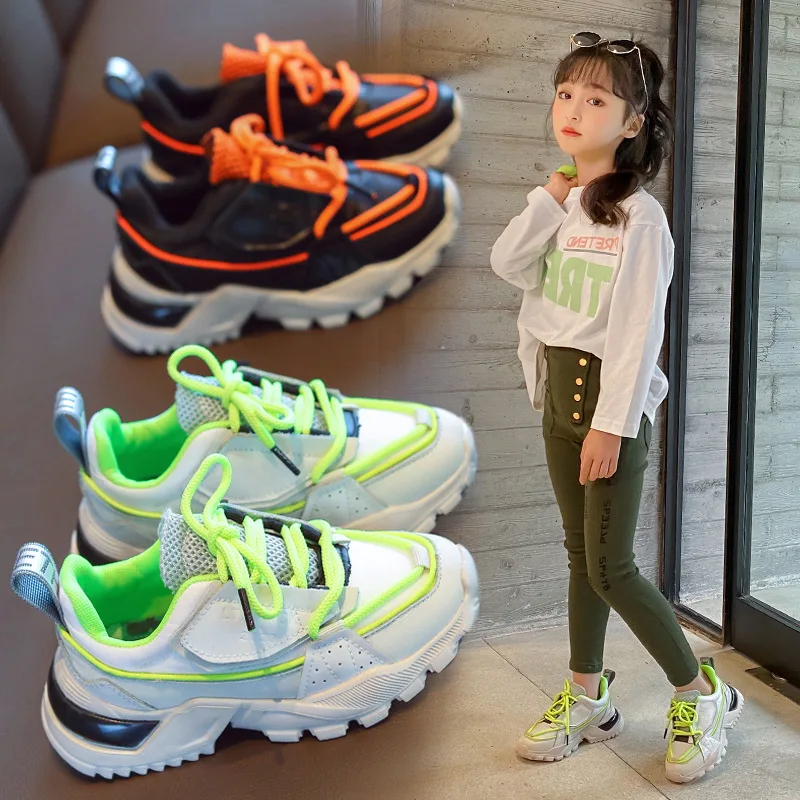 

Новые весенние детские спортивные кроссовки для мальчиков, брендовые кроссовки из натуральной кожи, черные сетчатые кроссовки для маленьк...