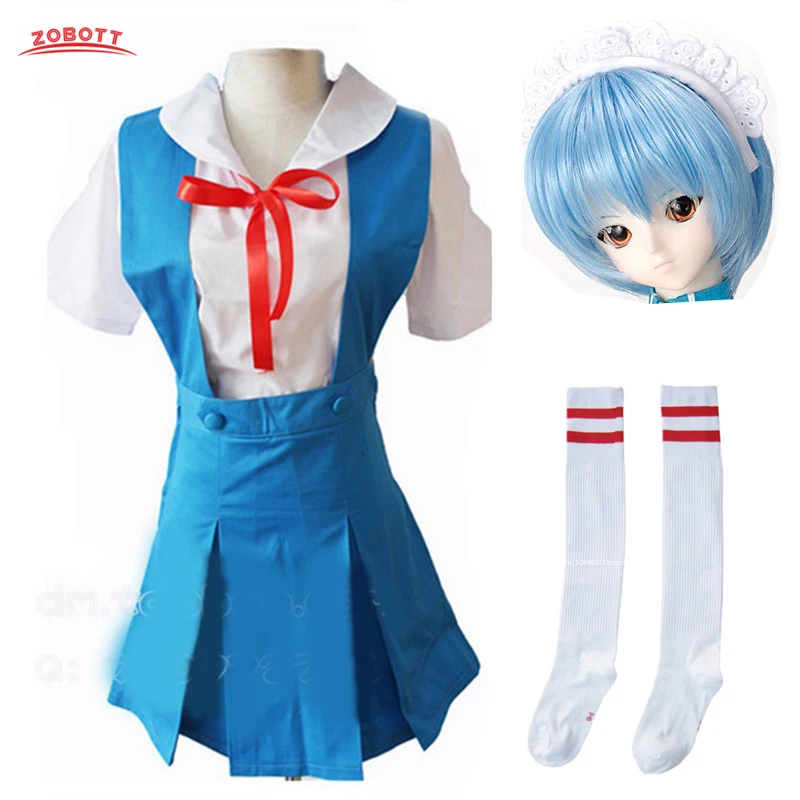 EVA костюм женский для праздника Хэллоуин синее платье комплект Asuka Langley Soryu Tokyo Ayanami