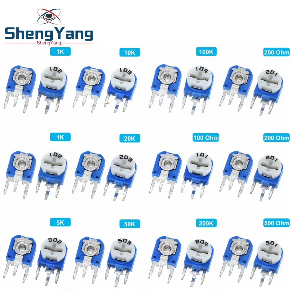 

65pcs RM063 vertical blue white adjustable resistor kit 100 ohm -1M ohm 13 kinds * 5 PCS=65PCS