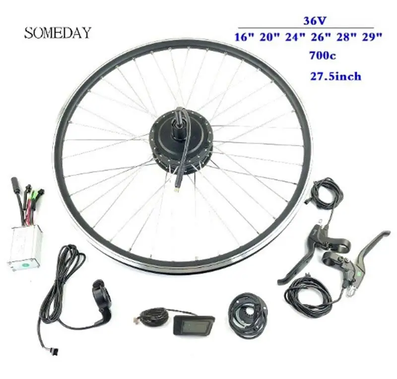 

SOMEDAY Conversion kit Motor Wheel 36V350W Rear Cassette with KT LCD7 Display for E-bike Electric Bicycle