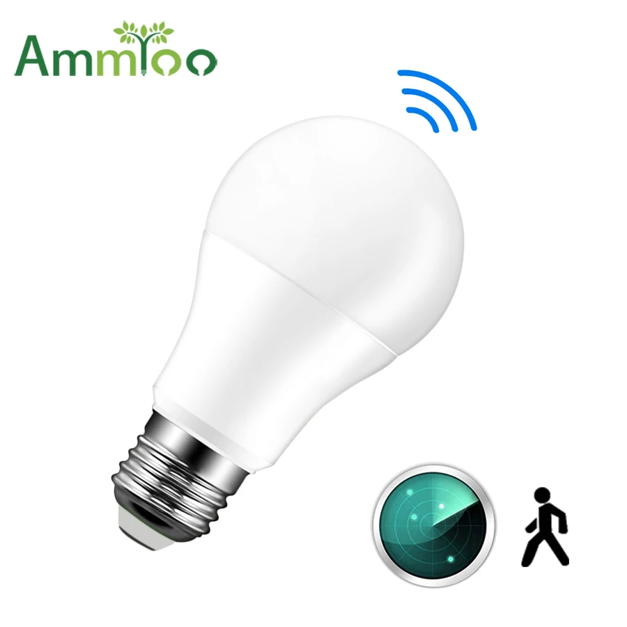 Радар датчик движения Led свет AC 220V Смарт авто вкл/выкл ночник лампа E27 10W 15W 20W