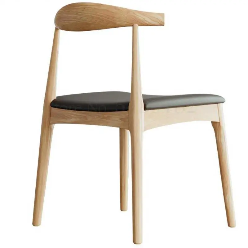 Обеденный стул со спинкой для взрослых скандинавский деревянный из цельного