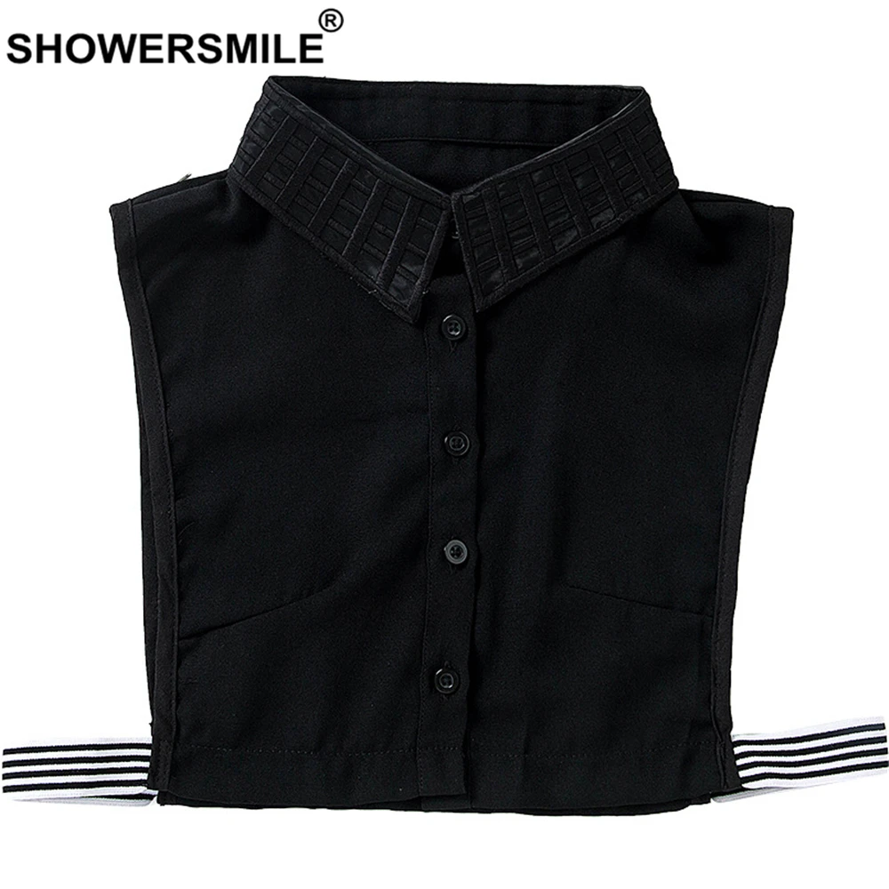 

SHOWERSMILE Fake Collars for Women Black White Chiffon Lapel Fake False Shirt Collar Female Spring Autumn Removable Collar