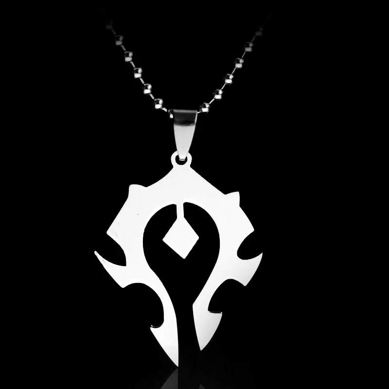 White-chain WoW World Of Warcraft Hearthstone стекло круглый подвесной Амулет ожерелье ювелирные украшения бронзовая цепочка для мужчин подарок - Окраска металла: White-chain