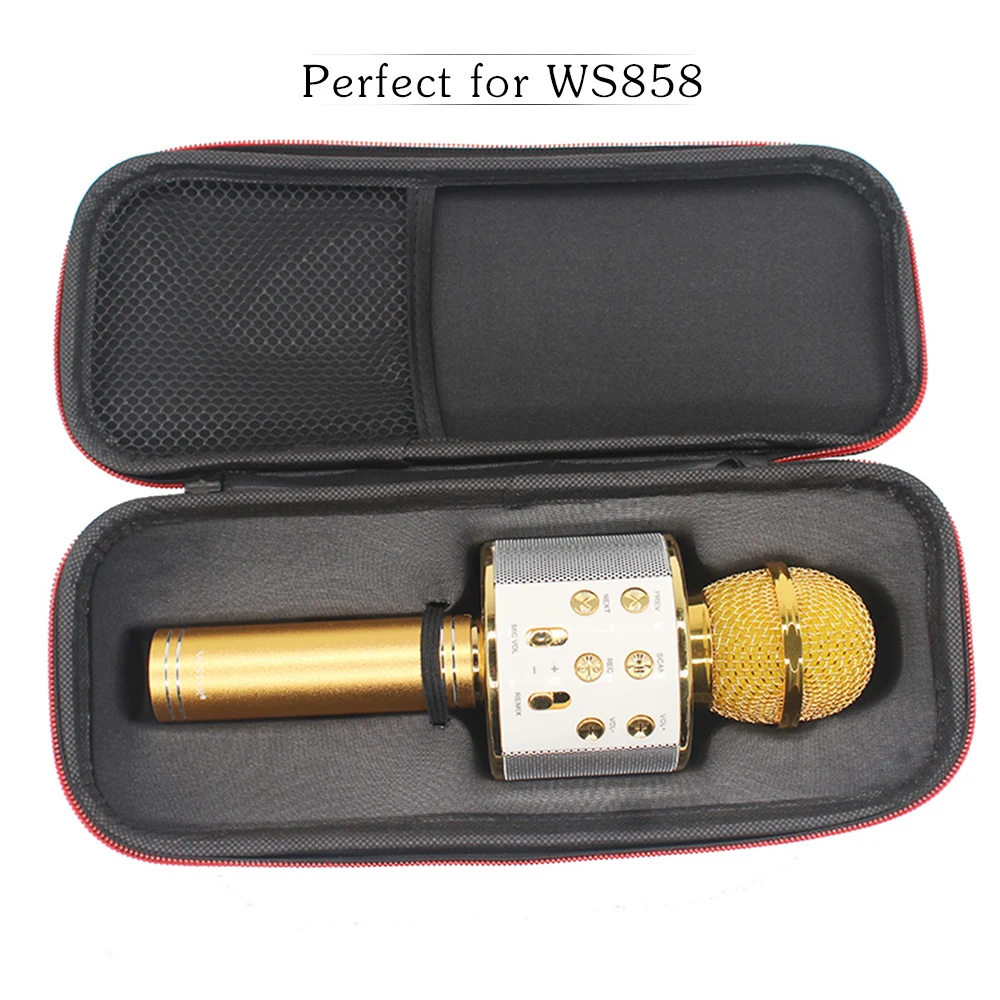 WS858 Bluetooth беспроводной микрофон для караоке AUX line/Micro USB зарядный кабель/пенный(мягкий) микрофон Чехлы/Чехол для микрофона