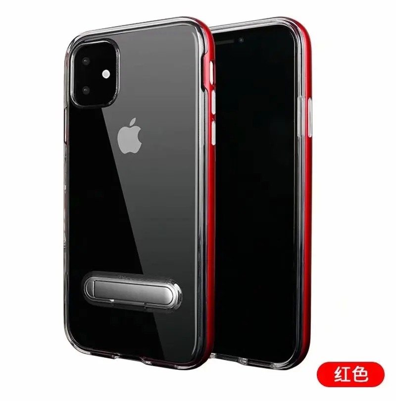 For Apple iphone 11 Case Hard Transparent With Stand Hybrid Protective Back Cover Pro Max iphone11 11pro |