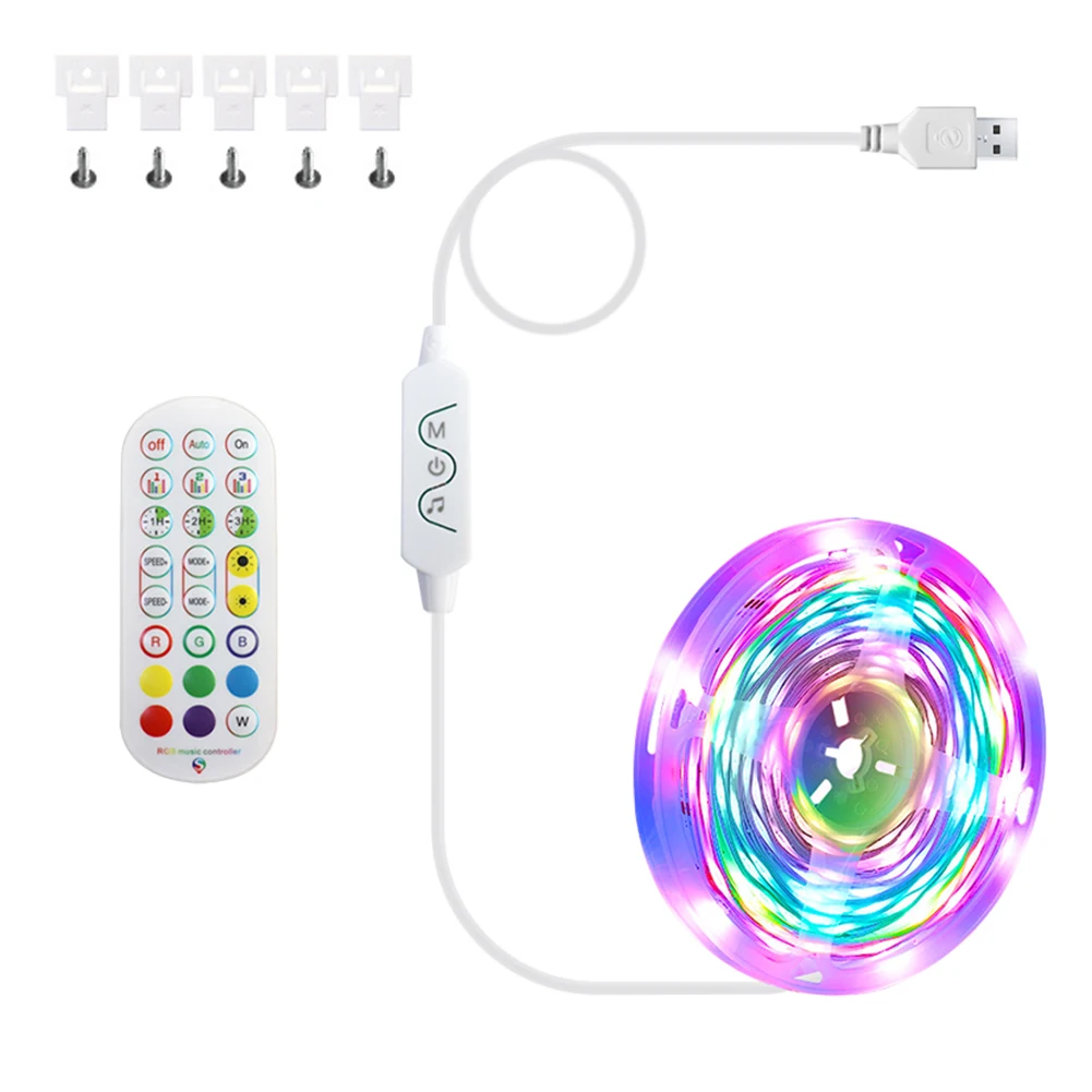 

10M LED Strip Light Easy Install Bedroom Bluetooth-compatible Color Changing Flexible Party DIY SMD 5050 Remote Control For TV