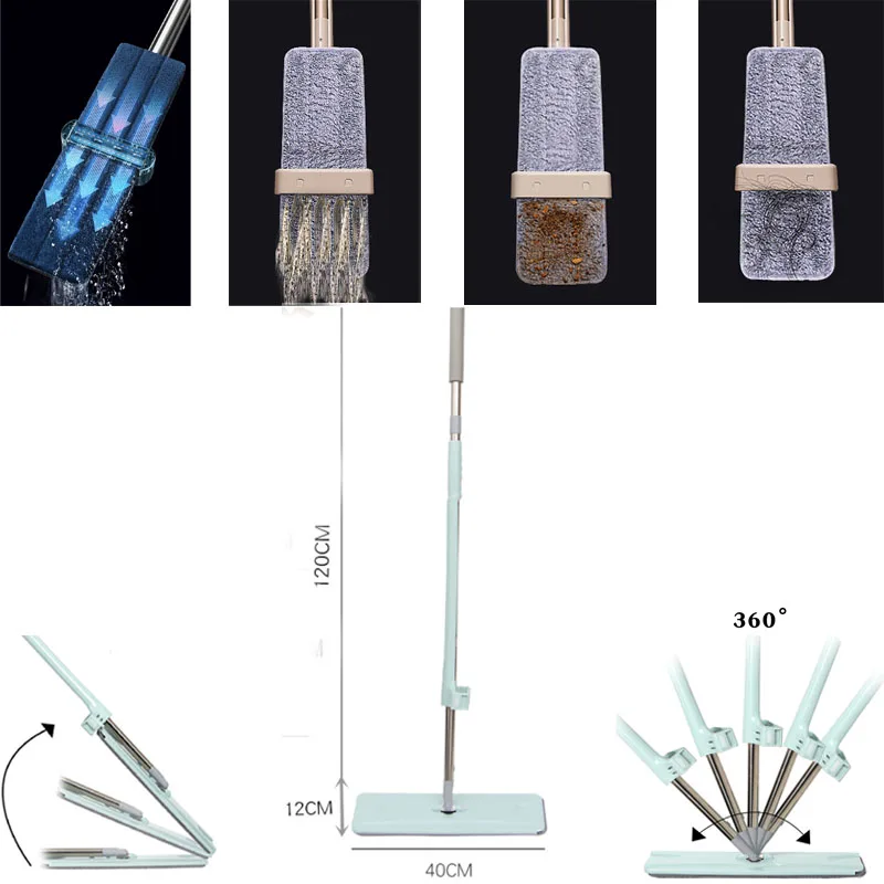 Плоская швабра с подушкой из микрофибры не нужно мыть плоская вращающаяся