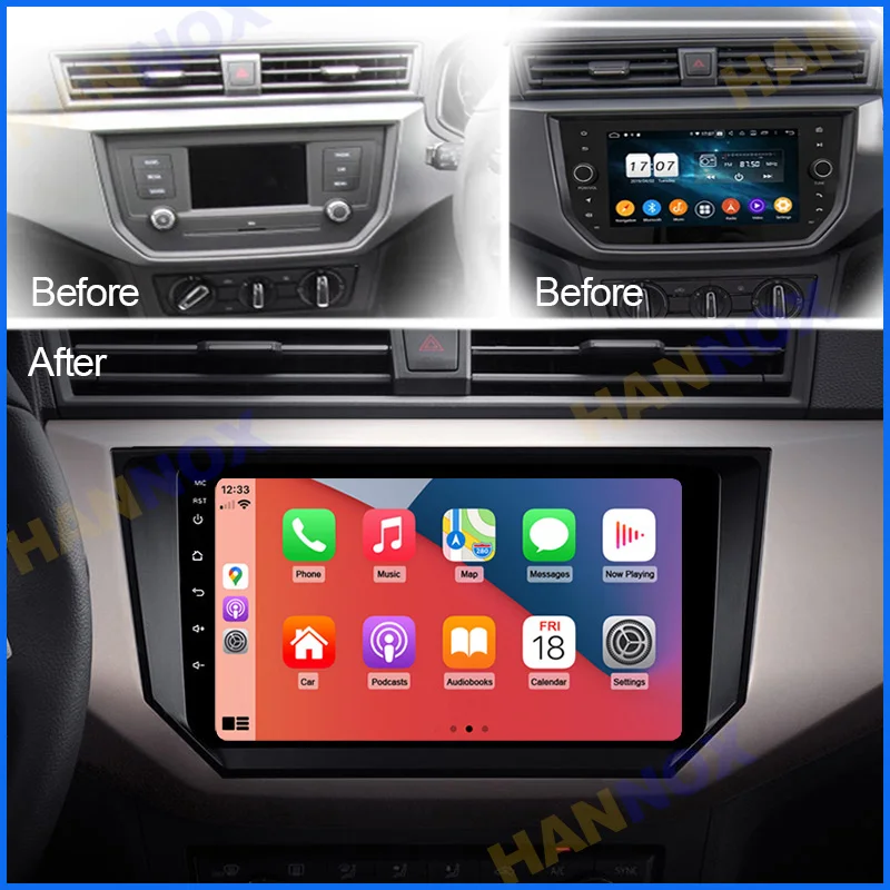 

GPS-навигатор марки HANNOX для автомобильного радио SEAT Ibiza 2017-2020 мультимедийный видеоплеер Android No 2din 2 din DVD с поддержкой камеры