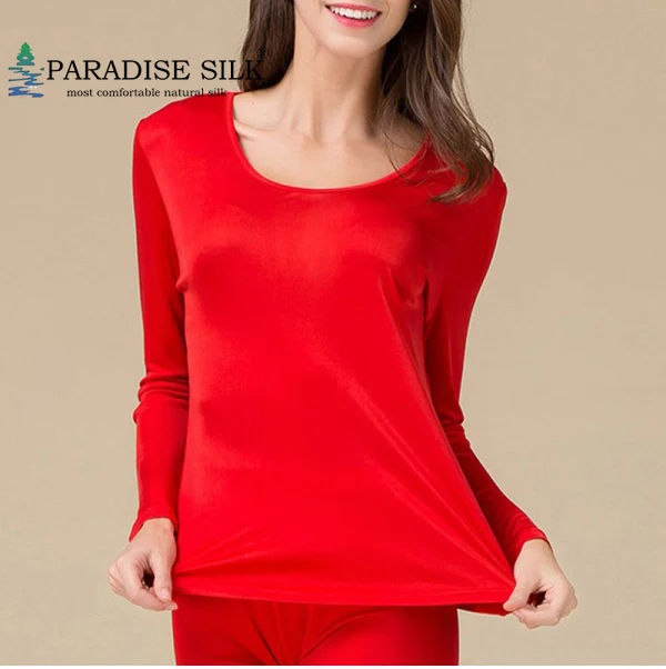 Женское нижнее белье Топ из 100% чистого шелка трикотажное длинные кальсоны топ