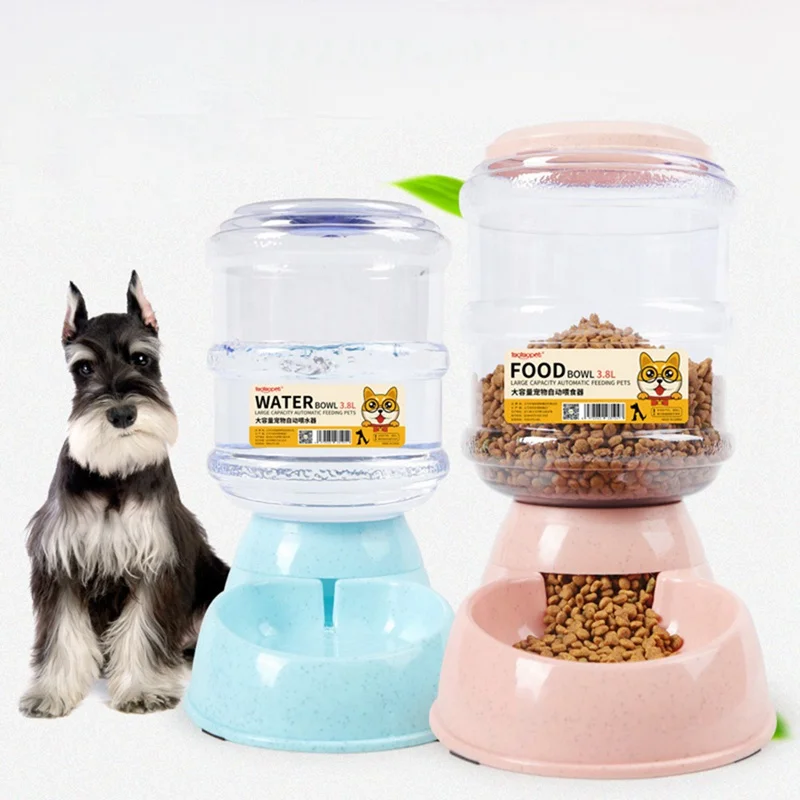 

3.8L Automatic Food Water Pet Feeder Large Capacity Plastic Dog Food Bowl Water Dispenser For Dog Cat Dog Drinker