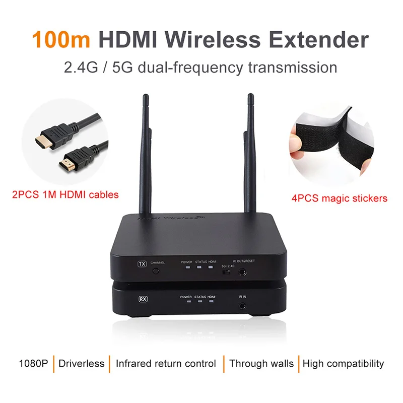 100 м беспроводной HDMI удлинитель 2 4 ГГц/5 ГГц 1080P Wifi 1 3 аудио видео передатчик