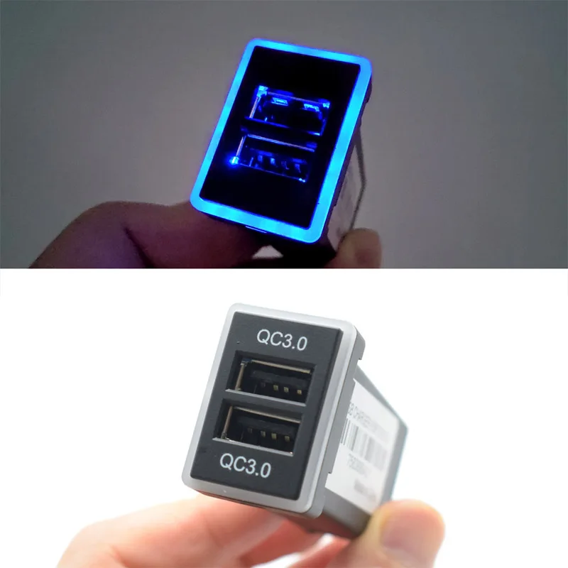 Автомобильное зарядное устройство XCGaoon QC3.0 с двумя USB-портами адаптер PDA для
